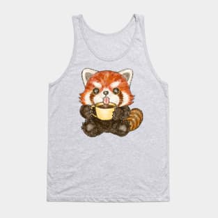 Red panda coffee time Tank Top